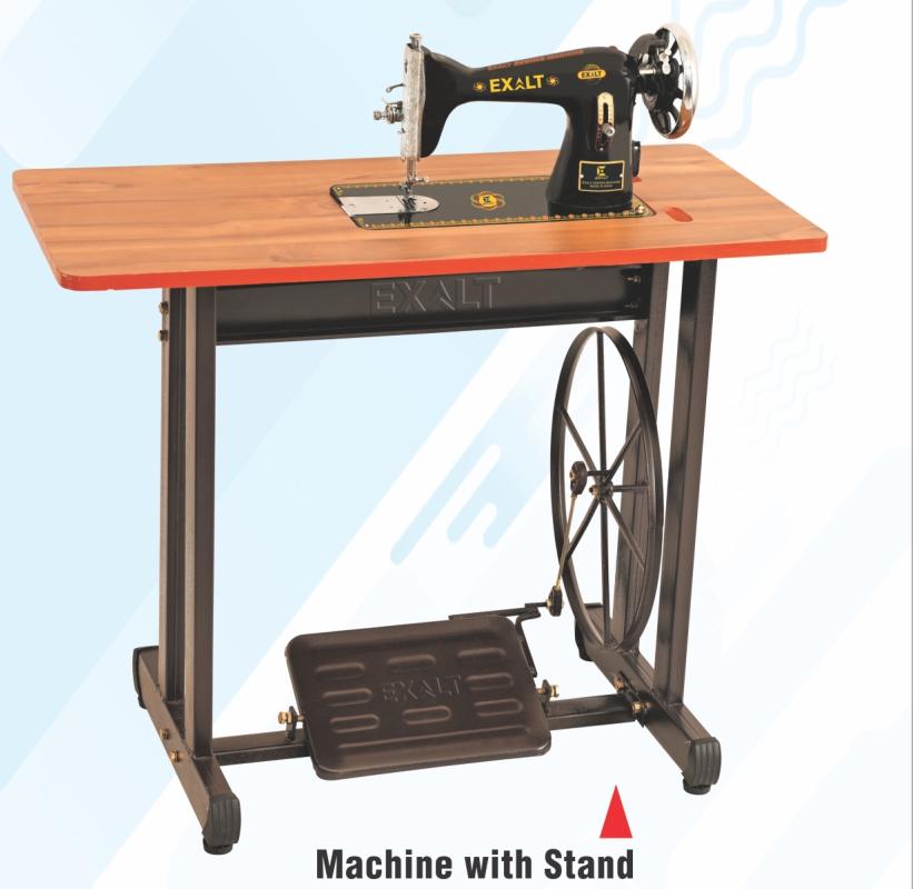 Exalt sewing machine mounted on a traditional treadle stand
